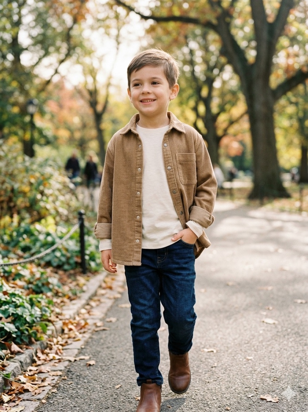 H&M Kids’ Cotton Corduroy Overshirt – Light Brown (EUC) 3-4YRS